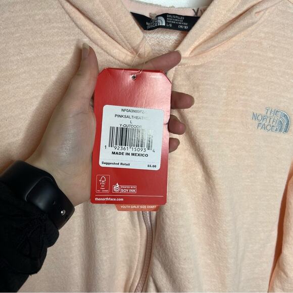 NWT The North Face Pink Salt Heather Full Zip Hoodie Sweatshirt Size Large - Picture 4 of 8